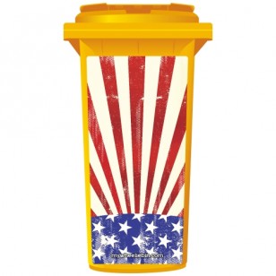 Warn American Style Flag Wheelie Bin Sticker Panel